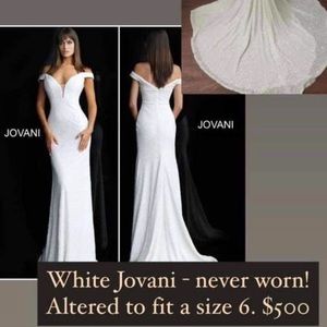 White Jovani gown